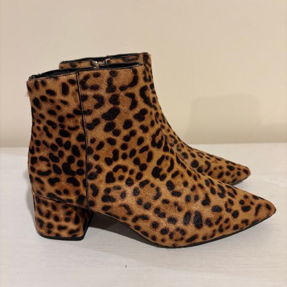 Alex Marie Shoes - Alex Marie Tionna Leopard Print Calf Hair Block Boots Sz 7.5 Indie, maximalist
